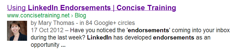 google authorship Example of using Google Authorship